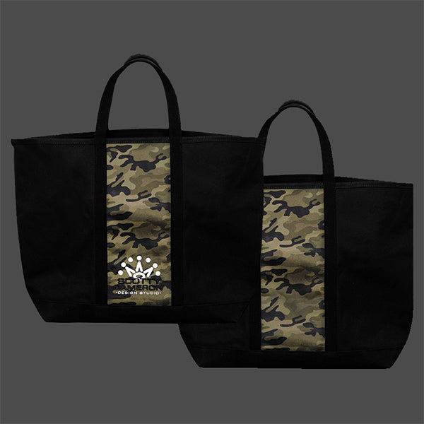 スコッティキャメロン キャンバス トートバッグ カモ ブラック 101826 7ポイントクラウン Scotty Cameron TOTE BAG CAMO カモフラージュ