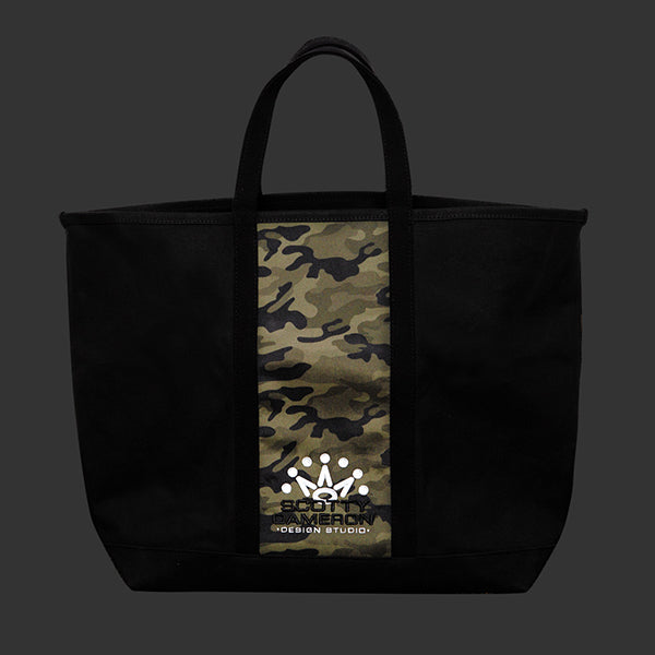 スコッティキャメロン キャンバス トートバッグ カモ ブラック 101826 7ポイントクラウン Scotty Cameron TOTE BAG CAMO カモフラージュ