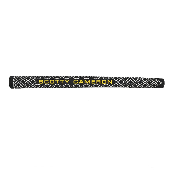 スコッティキャメロン パター グリップ ピストリーニ プラス ブラック ホワイト テクスチャード イエローロゴ Scotty Cameron Pistolini Plus White Texture