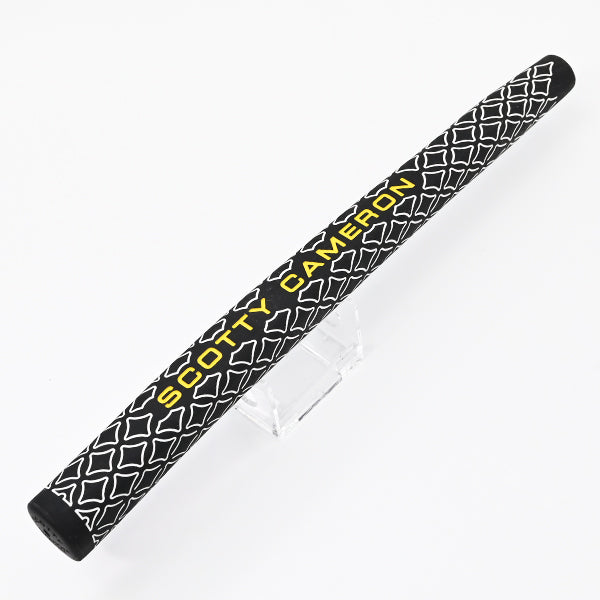 スコッティキャメロン パター グリップ ピストリーニ プラス ブラック ホワイト テクスチャード イエローロゴ Scotty Cameron Pistolini Plus White Texture