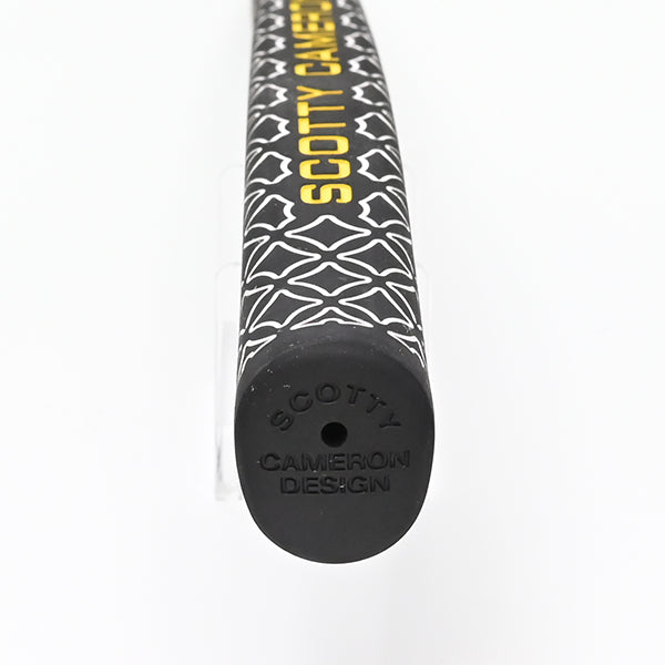 スコッティキャメロン パター グリップ ピストリーニ プラス ブラック ホワイト テクスチャード イエローロゴ Scotty Cameron Pistolini Plus White Texture