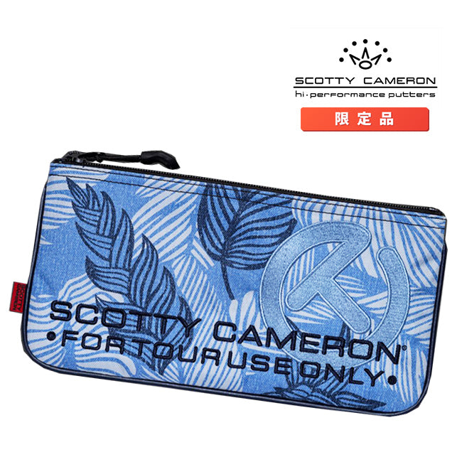 スコッティキャメロン 限定 キャンバス キャッシュバッグ サークルT フローラル ブルー ポーチ Scotty Cameron Cash Bag Circle T Folral Blue