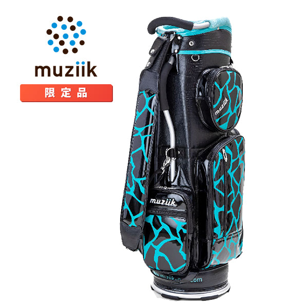 Muziik ムジーク 数量限定キャディバッグ パイプフレーム カート バッグ ターコイズ グリーン ヘッドカバーセット付属