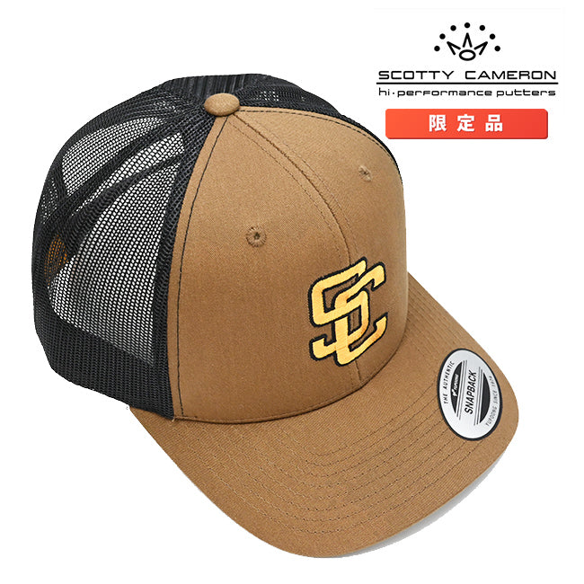スコッティキャメロン オーバーラップロゴ メッシュキャップ ブラウン ブラック スナップバック フリーサイズ Scotty Cameron SC Overlap Logo Cap