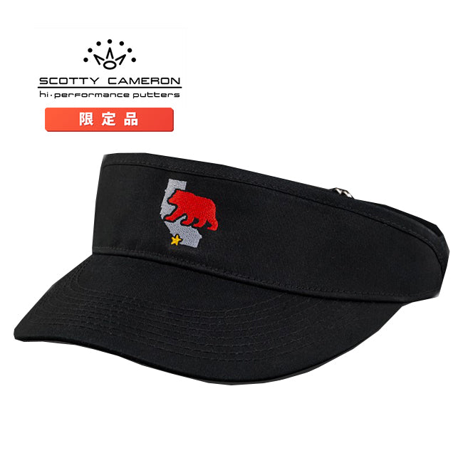 スコッティキャメロン サンバイザー 限定 カリーベア ブラック アジャスタブル フリーサイズ 104952 CALI BEAR Visor Scotty Cameron Black バイザー
