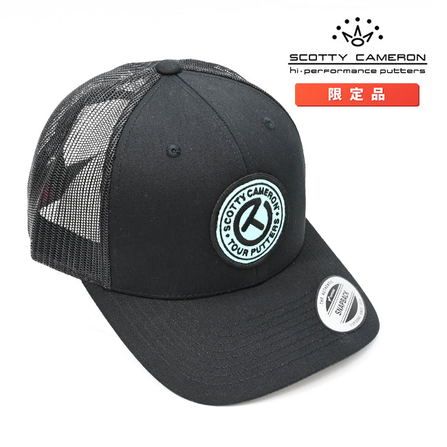 スコッティキャメロン Circle T パッチ スナップバック ブラック / スコッティブルー メッシュキャップ フリーサイズ Scotty Cameron キャメロン サークルT Cap