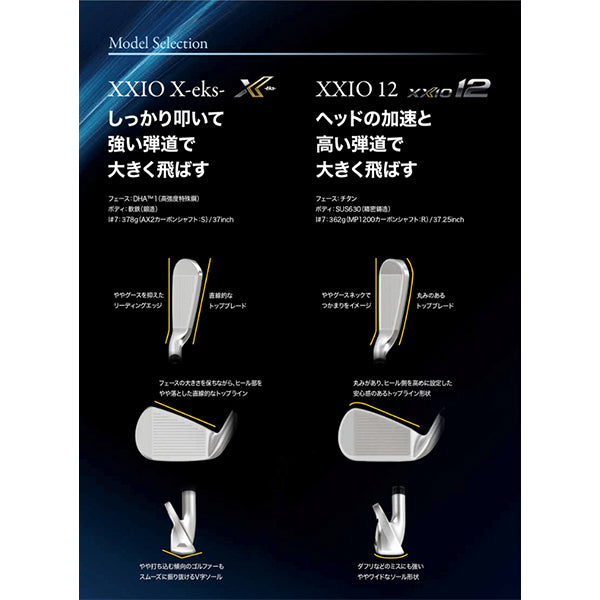 ダンロップ ゴルフ XXIO12 ネイビー アイアンセット 8本組 #5-PW.AW.SW ゼクシオ MP1200カーボンシャフト 2022年モデル