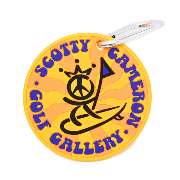 スコッティキャメロン ラバー パッティングディスク ピースサーファーデリック イエロー バッグタグ カラビナ付き Scotty Cameron キャメロン Puttuing Disc
