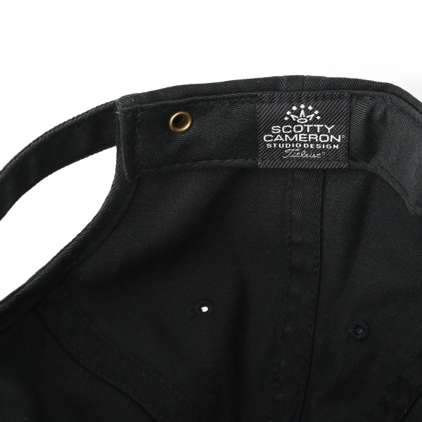 スコッティキャメロン クラウン&CO. レザーパッチ スローチキャップ アジャスタブル ブラック フリーサイズ 032858 Scotty Cameron CROWN Black CAP