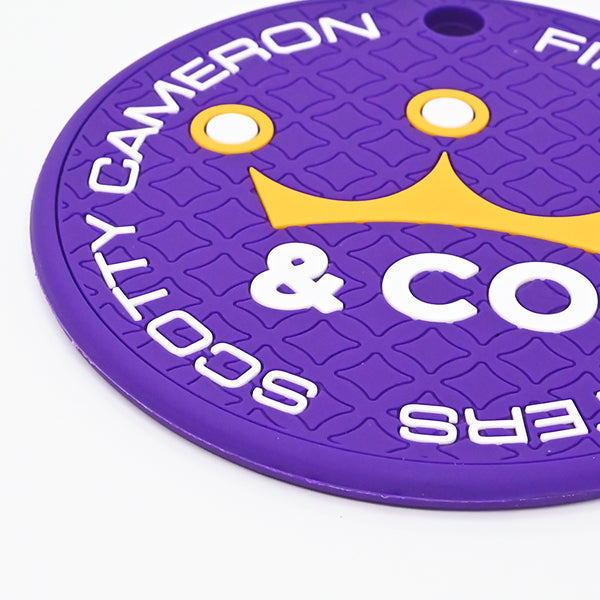 スコッティキャメロン ラバー パッティングディスク クラウン & Co バイオレット バッグタグ カラビナ付き Scotty Cameron キャメロン Puttuing Disc Crown