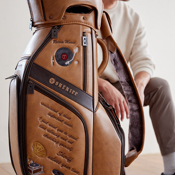 シェリフ ゴルフ SHERIFF ミュージックシリーズ キャディバッグ SMU-003CB 数量限定モデル 9.5型 ゴルフバッグ キャメル