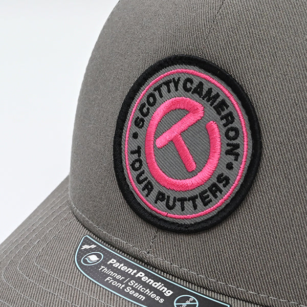スコッティキャメロン Circle T パッチ スナップバック キャップ チャコール / ピンク フリーサイズ Scotty Cameron キャメロン サークルT Cap ゴルフ 帽子 限定