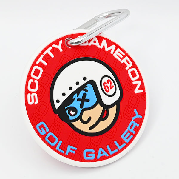 スコッティキャメロン ラバー パッティングディスク ジョニーレーサー Go レッド バッグタグ カラビナ付き 限定 Scotty Cameron Johnny Racer Red