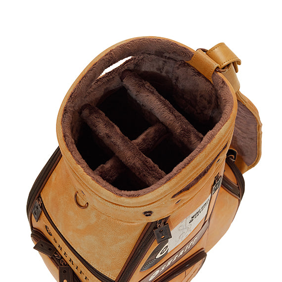 SHERIFF シェリフ ゴルフ キャディバッグ SMU-004 ミュージックシリーズ 数量限定モデル 9.5型 合成皮革 ゴルフバッグ カートバッグ メンズ マスタードカラー