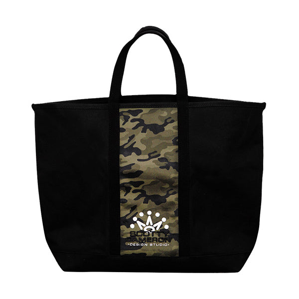 スコッティキャメロン キャンバス トートバッグ カモ ブラック 101826 7ポイントクラウン Scotty Cameron TOTE BAG CAMO カモフラージュ