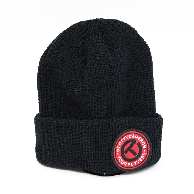 スコッティキャメロン　Scotty Cameron　 ニット帽子　サークルT スコッティキャメロン サークル T パッチ ニットキャップ ブラック