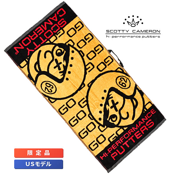スコッティキャメロン ループ付きラウンドタオル ジョニーレーサー イエロー/ブラック 限定 Scotty Cameron Jonny Racer キャメロン