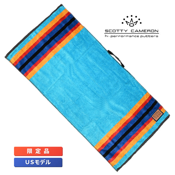 スコッティキャメロン ループ付きラウンドタオル キャンプストライプ ブルー 限定 Scotty Cameron Camp Stripe キャメロン