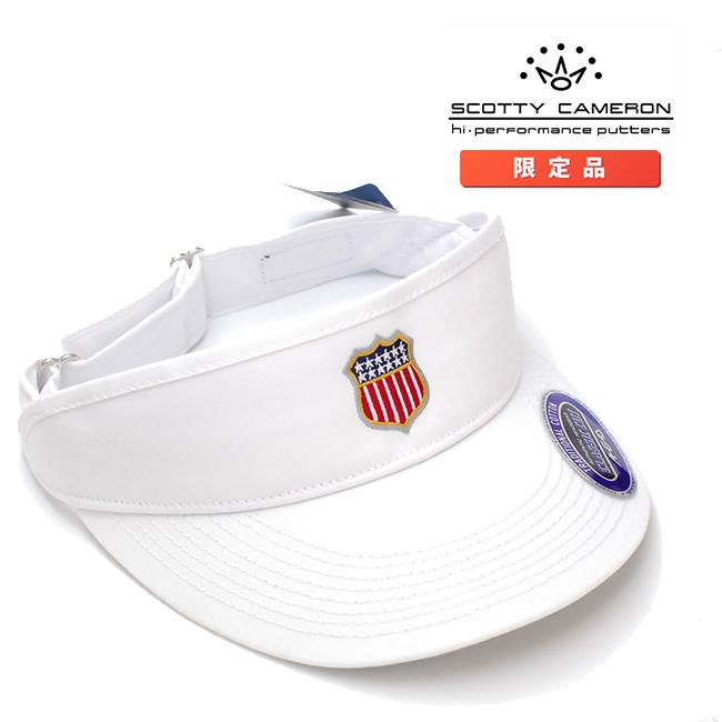 スコッティキャメロン USAシールド サンバイザー ホワイト アジャスタブル フリーサイズ 021778 Scotty Cameron キャメロン