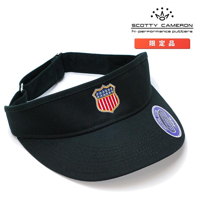 スコッティキャメロン USAシールド サンバイザー ブラック アジャスタブル フリーサイズ 021779 Scotty Cameron キャメロン