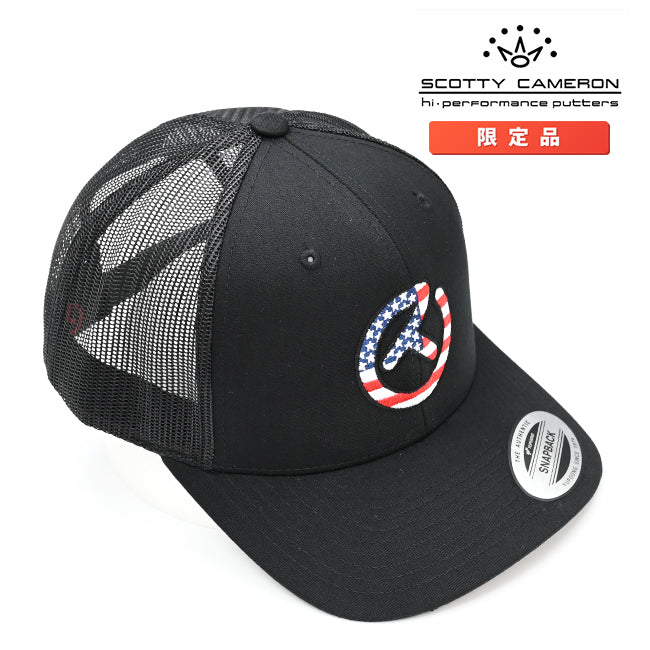 スコッティキャメロン USA サークルT メッシュキャップ ブラック スナップバック フリーサイズ Scotty Cameron Circle T キャメロン