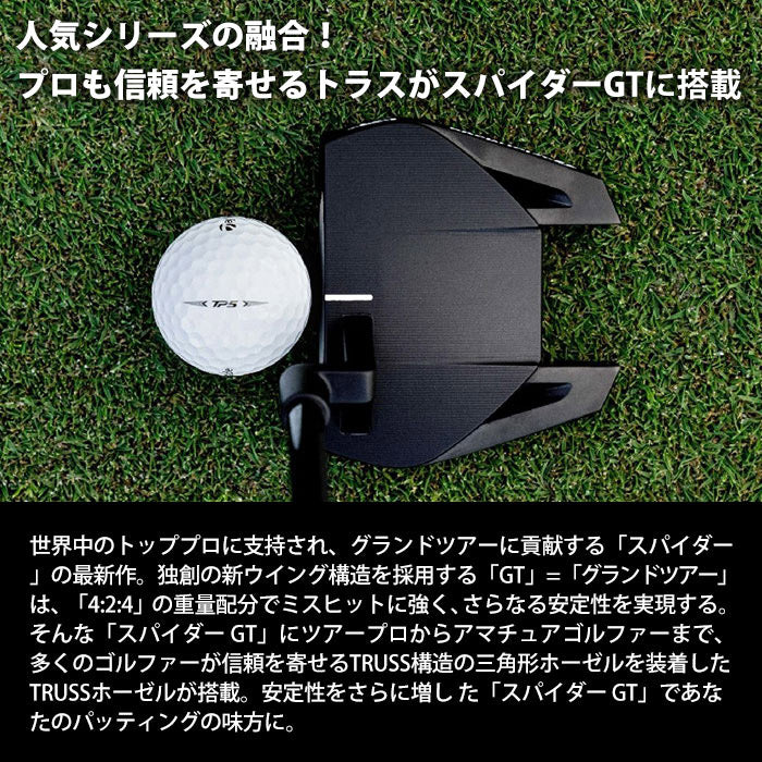 テーラーメイド スパイダー GT ブラック TM1 トラスヒール パター2022 日本仕様 TaylorMade Spider GT Black TRUSS