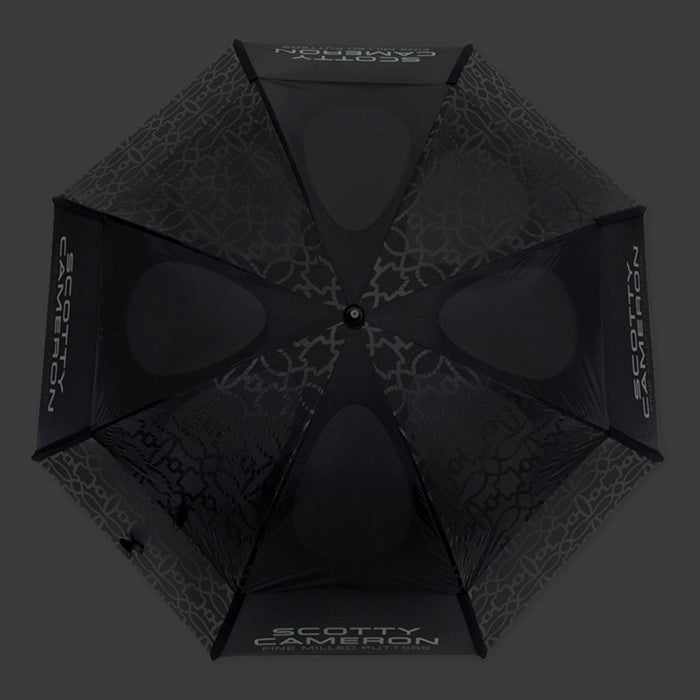 スコッティキャメロン 2023 クラブキャメロン限定 アンブレラ ゴルフ傘 Scotty Cameron USモデル Club Membert スコッティドッグ ウォールペーパー ブラック