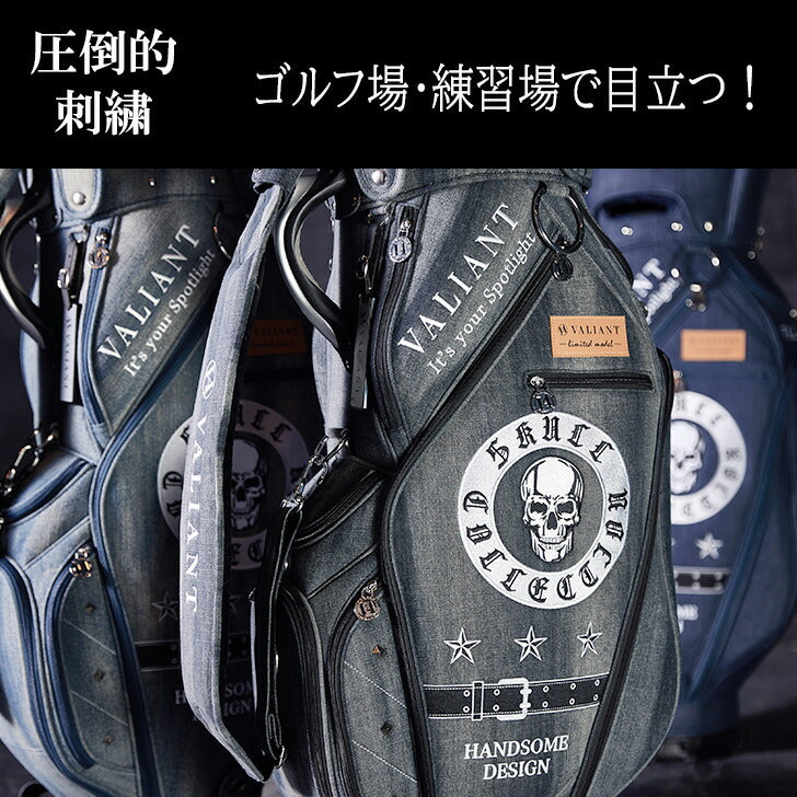 ヴァリアント VA-017 カート型 キャディバッグ スカル デニム VALIANT シェリフ Skull 2023年 限定 スカルコレクション カートキャディバッグ