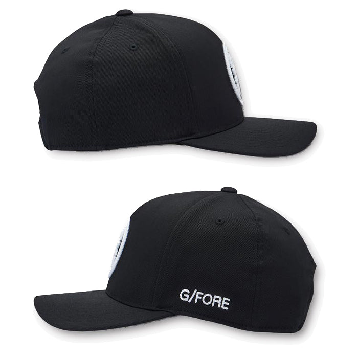 ジーフォア G FORE サークル ジー スナップバック キャップ オニキス ブラック ストレッチ ツイル ゴルフ G4 ジーフォー Circle G's TRUCKER CAP ONYX G4AF22H39