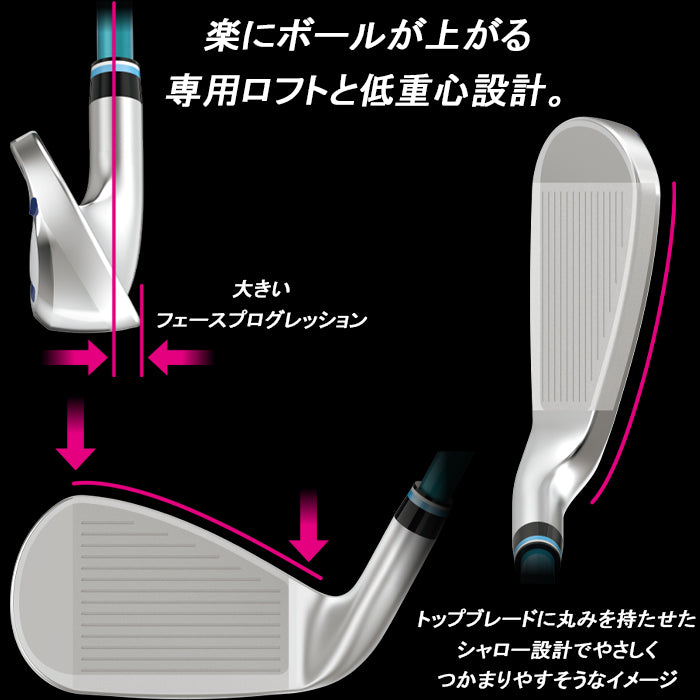ダンロップ ゼクシオ12 レディス 単品アイアン MP1200L カーボンシャフト ボルドー/ブルー #5I #6I AW