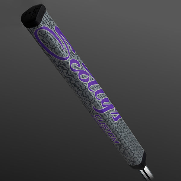スコッティキャメロン カスタムショップ 限定 パドル パター グリップ ラージサイズ グレー/パープルロゴ Scotty Cameron Paddle Putter Grip Large キャメロン