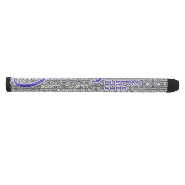 スコッティキャメロン カスタムショップ 限定 パドル パター グリップ ミッドサイズ グレー/パープルロゴ Scotty Cameron Paddle Putter Grip MID キャメロン