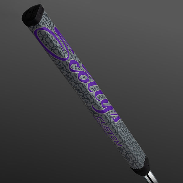 スコッティキャメロン カスタムショップ 限定 パドル パター グリップ ミッドサイズ グレー/パープルロゴ Scotty Cameron Paddle Putter Grip MID キャメロン