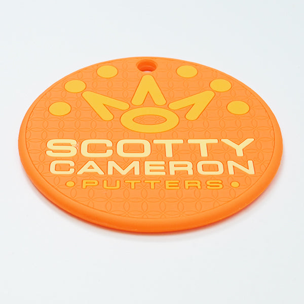 スコッティキャメロン ラバー パッティングディスク サークルT ラックス スコッティ ネオンオレンジ /イエロー バッグタグ カラビナ付き 限定 Scotty Cameron
