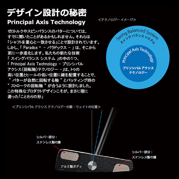 BGT パラドックス ブレード パター Paradox Blade PUTTER STABILITY TOUR BLACK SHAFT/スタビリティ ツアーブラック ゼロトルク トルクレス USモデル