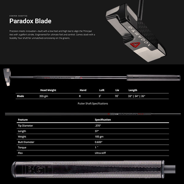 BGT パラドックス ブレード パター Paradox Blade PUTTER STABILITY BGT パラドックス ブレード パター Paradox Blade PUTTER STABILITY