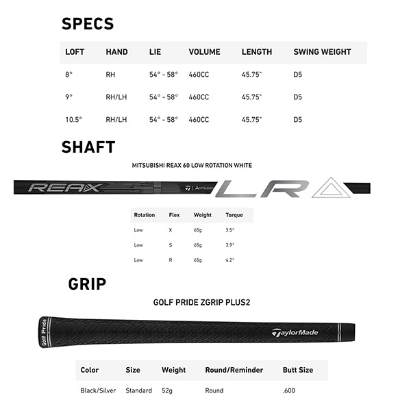 テーラーメイド Qi4D LS ドライバー 9° REAX LR60 ホワイト シャフト Sフレックス US仕様 2026年モデル TaylorMade