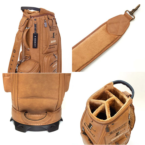 シェリフ ゴルフ SHERIFF クラシックシリーズ キャディバッグ SFC-019CB 数量限定モデル 2026 キャメル ターコイズ