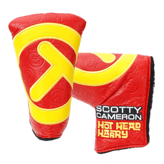 スコッティ キャメロン サークルT ヘッドカバー ホットヘッドハリー レッド/イエロー ツアーオンリー パターカバー ミッドマレットサイズ Scotty Cameron 型押し