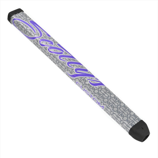 スコッティキャメロン カスタムショップ 限定 パドル パター グリップ ミッドサイズ グレー/パープルロゴ Scotty Cameron Paddle Putter Grip MID キャメロン