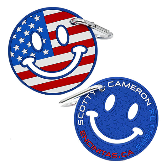 スコッティキャメロン ラバー パッティングディスク ハッピーフェイス スマイリー USA バッグタグ カラビナ付き 限定 Scotty Cameron Smiley