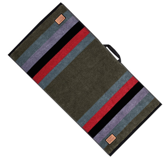 スコッティキャメロン テントン ビーチ ストライプ ゴルフ タオル パープル/オリーブ SCOTTY CAMERON GOLF TOWEL TENTON BEACH STRIPE SC100004