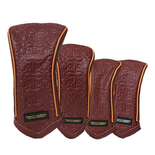 スコッティキャメロン レザー スコッティドッグ ウォールペーパー ウッド ヘッドカバー 4点セット Scotty Cameron Limited Leather Woodcover Set