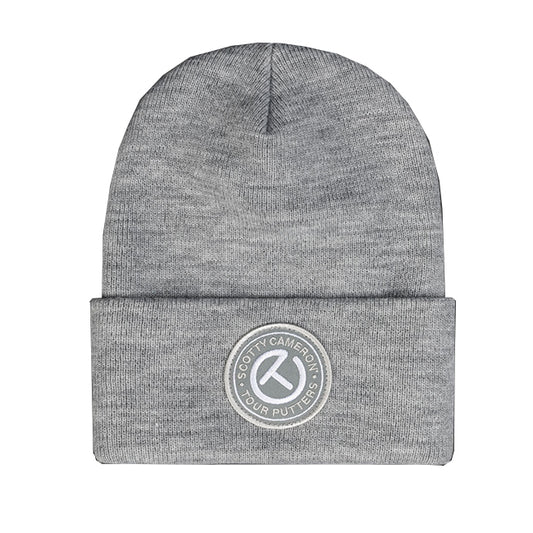 スコッティキャメロン サークル T パッチ ニットキャップ ヘザー グレー / ホワイト フリーサイズ Scotty Cameron ビーニー Circle T SC060010