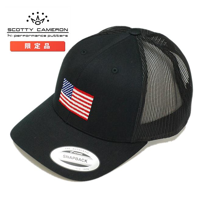 スコッティキャメロン USA フラッグ メッシュキャップ ブラック スナップバック フリーサイズ Scotty Cameron キャメロン