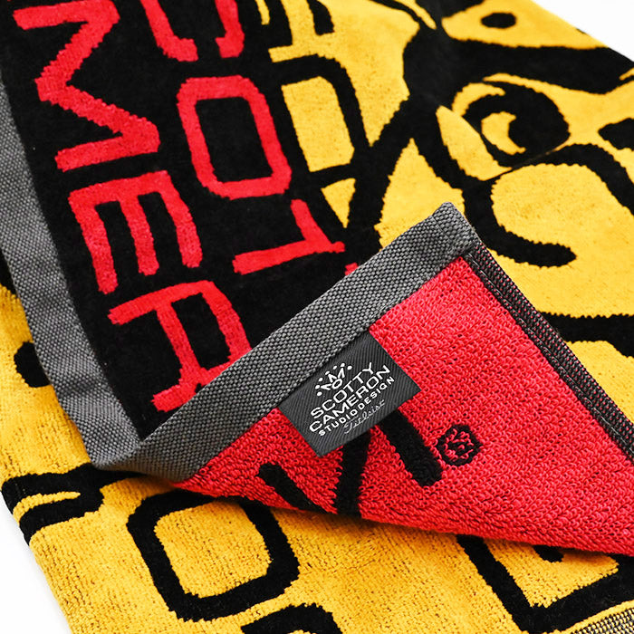 スコッティキャメロン ループ付きラウンドタオル ジョニーレーサー イエロー/ブラック 限定 Scotty Cameron Jonny Racer キャメロン