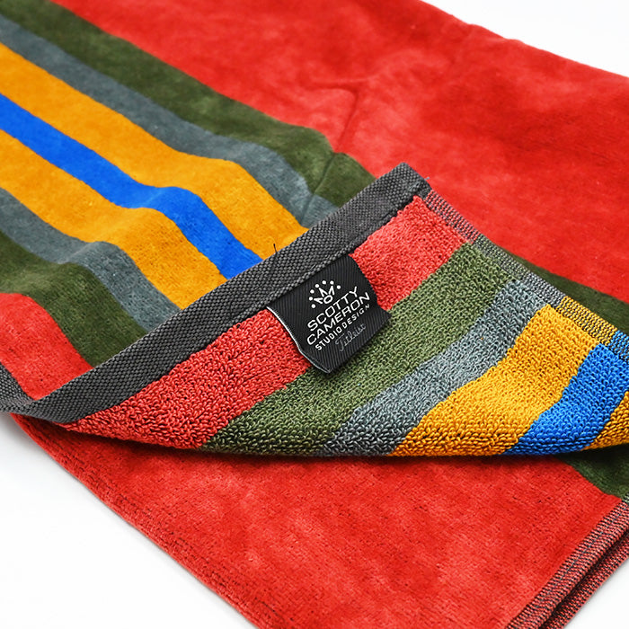 スコッティキャメロン ループ付きラウンドタオル キャンプストライプ レッド 限定 Scotty Cameron Camp Stripe キャメロン
