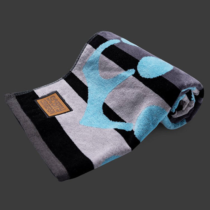 スコッティ キャメロン ラウンドタオル ストライプ ミニ クラウン ブラック/グレー 限定 Striped Mini Crown Towel Scotty Cameron