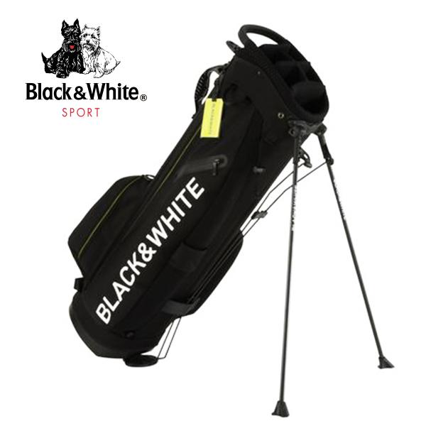 Black＆White ブラックアンドホワイト ビッグロゴ スタンド キャディバッグ BUF7301W 9型 ユニセックススタンドバッグ ゴルフバッグ メンズ レディース