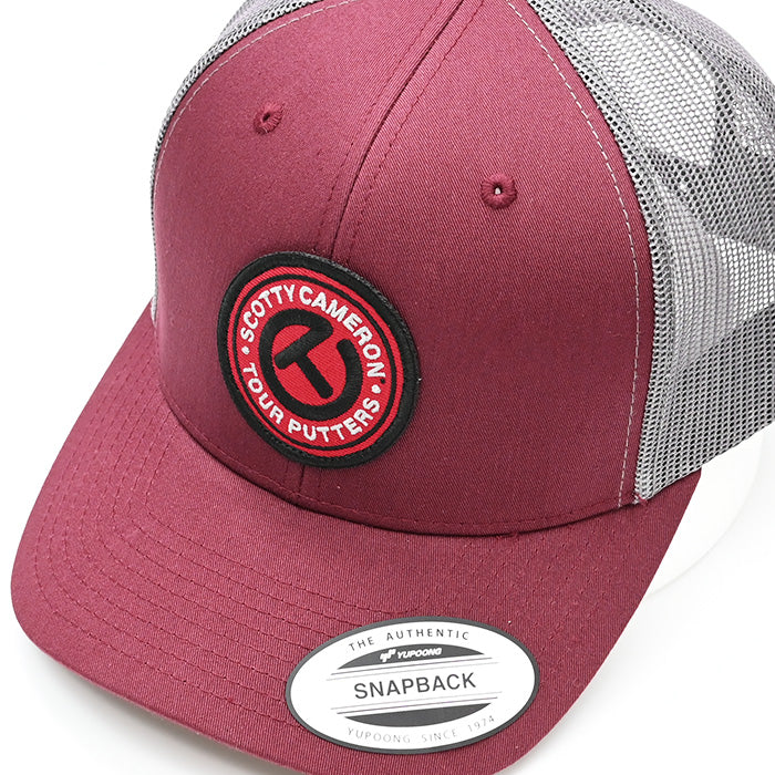 スコッティキャメロン Circle T パッチ スナップバック マルーン メッシュキャップ フリーサイズ Scotty Cameron キャメロン サークルT Cap 026339
